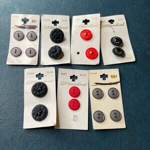 VTG Lot of Streamline Sewing Buttons on Cards Variety Sizes and Colors Craft